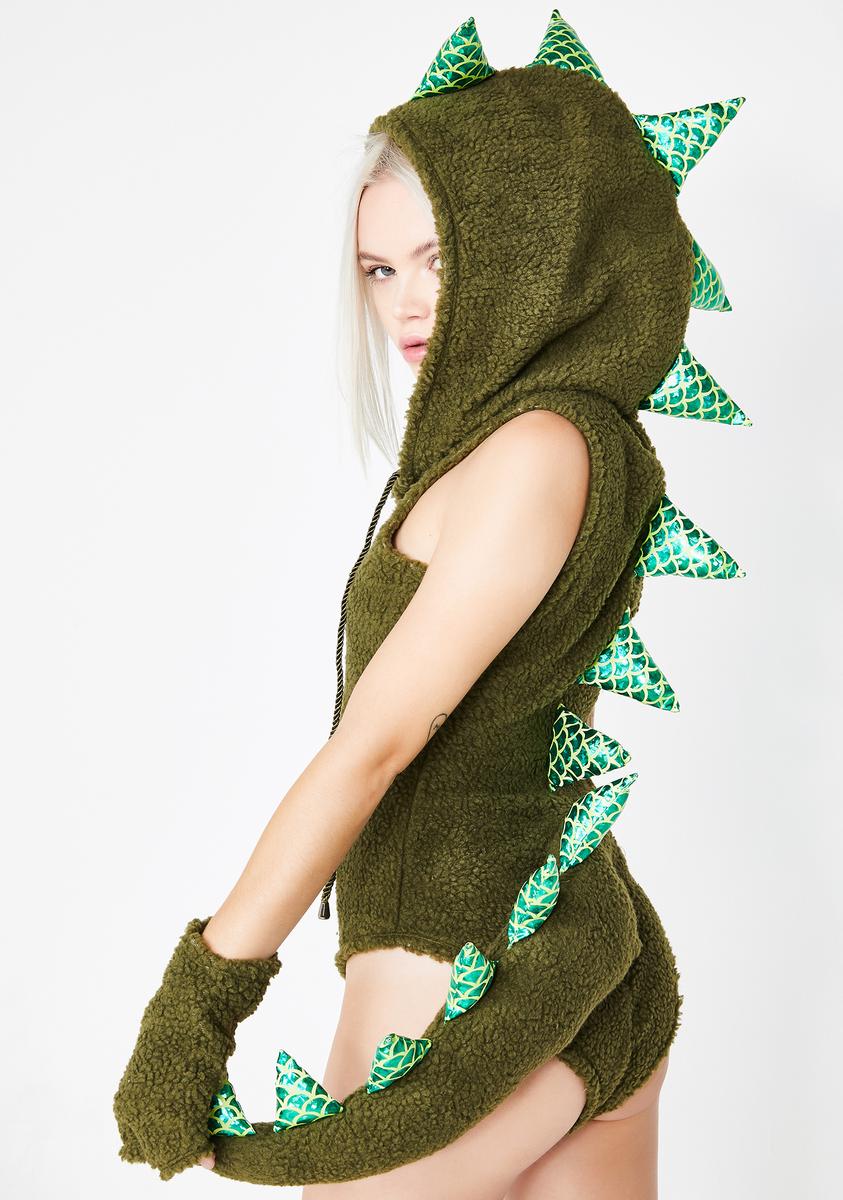 ladies dinosaur dress Sexy Dinosaur Romper Costume Green – Dolls Kill