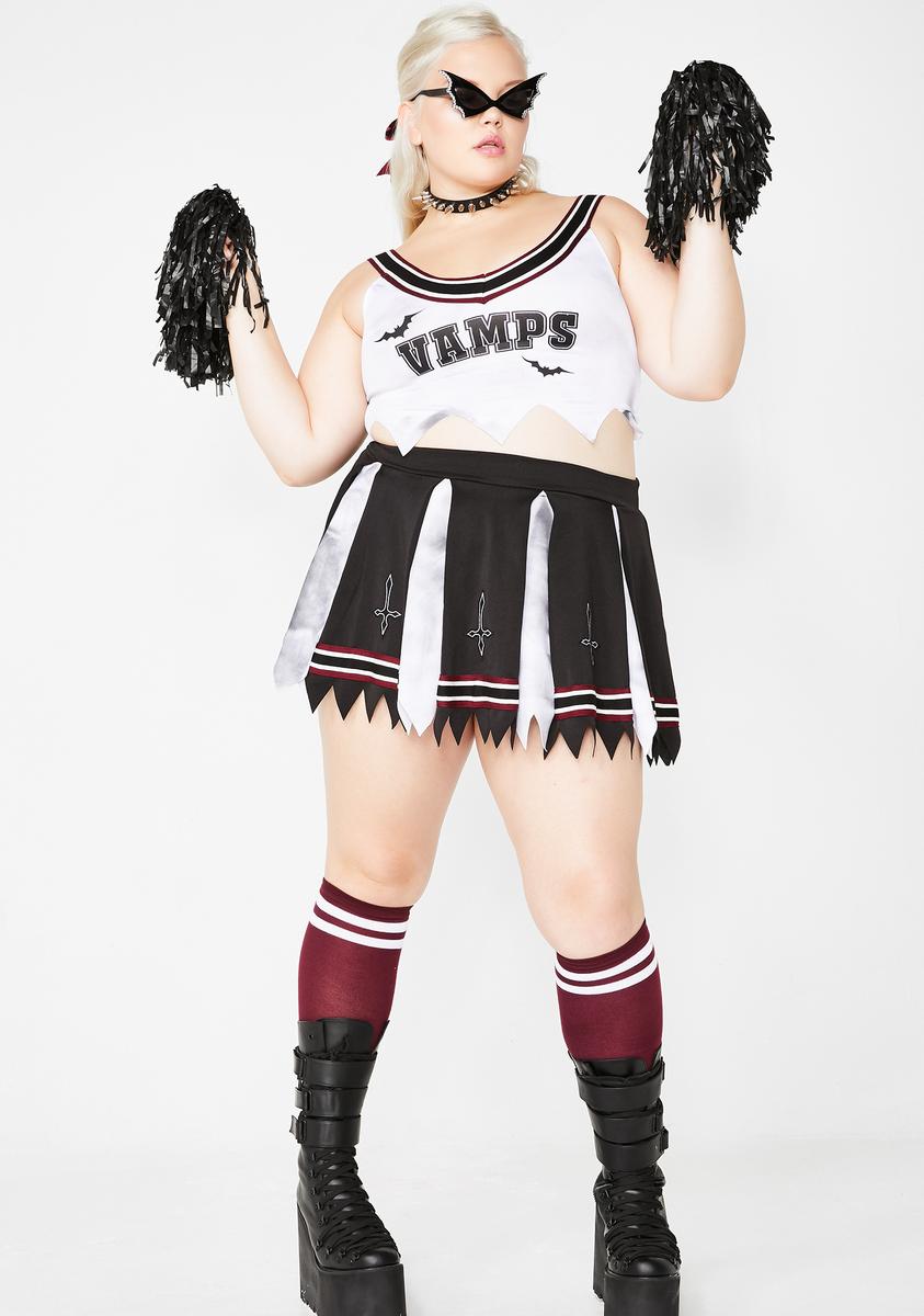 Plus Size Vampire Cheerleader Costume Set Black Dolls Kill