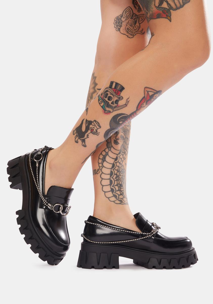 その他 Obsessin Koi Footwear Sentient Voltage Ring Loafers – Dolls Kill