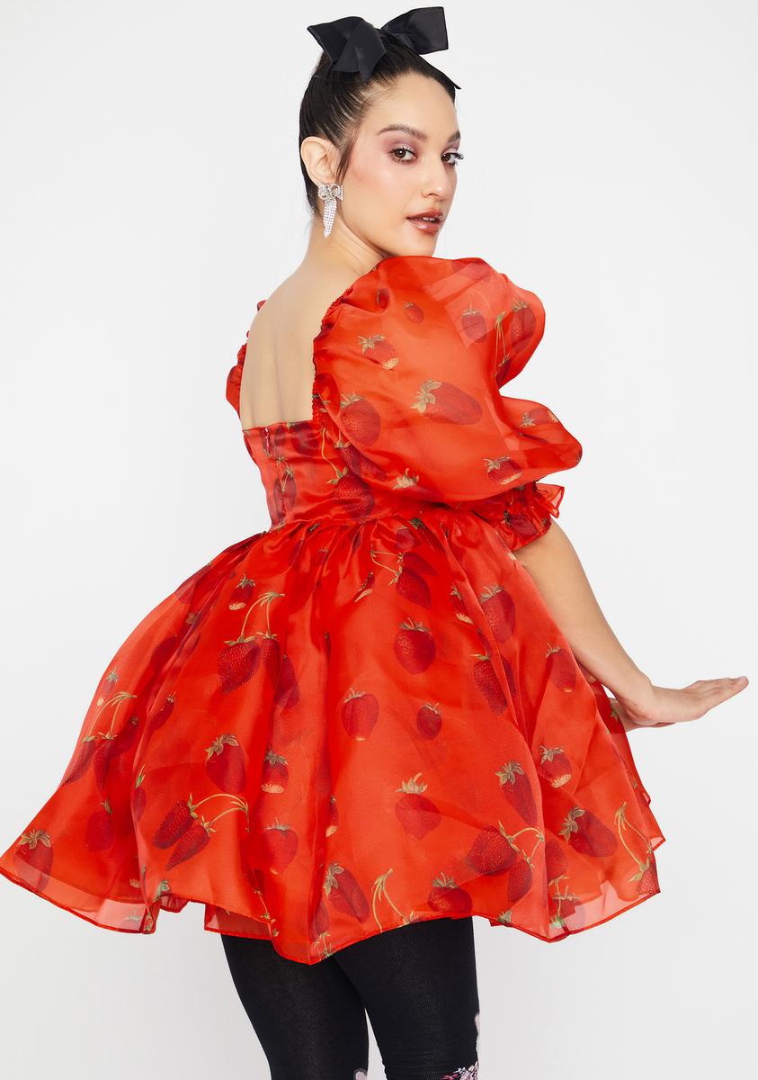 red selkie puff dress Selkie Red French Corset Puff Dress by Selkie