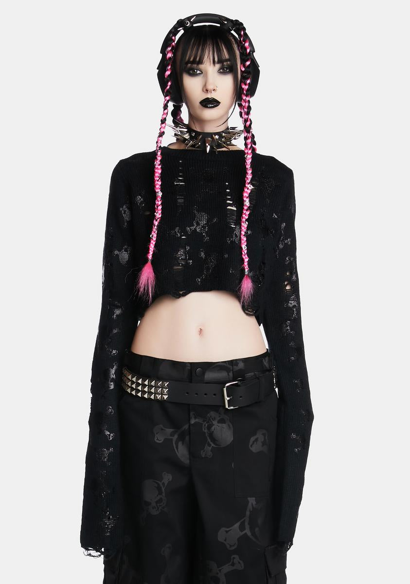 Villain Era Crop Sweater Widow,Specials : American Fashion Style Bags On Sale