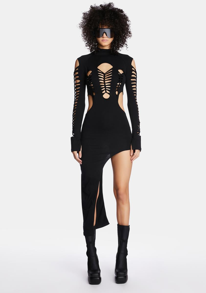 Cut Out Asymmetrical Maxi Dress