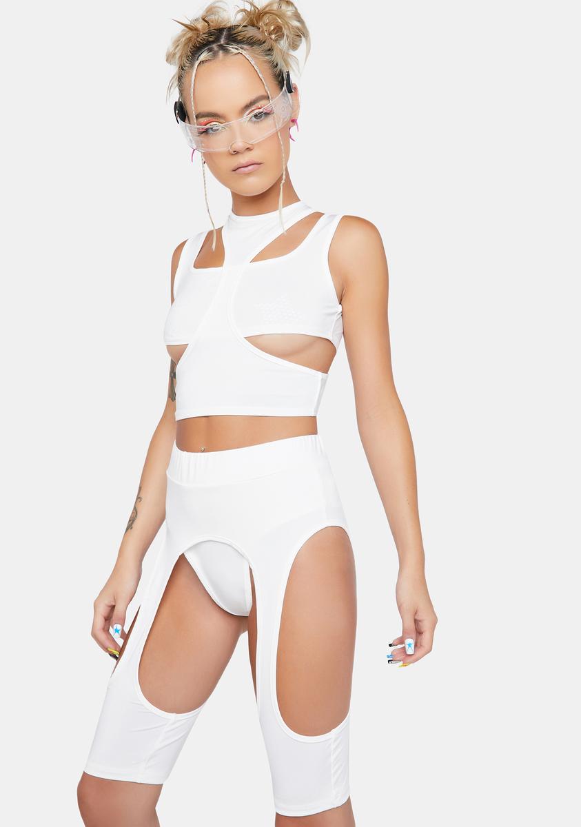 Ivory Experimenting Cut Out Shorts Set,Specials : American Fashion Style Bags On Sale Ivory Experimenting Cut Out Shorts Set,Specials : American Fashion Style Bags On Sale