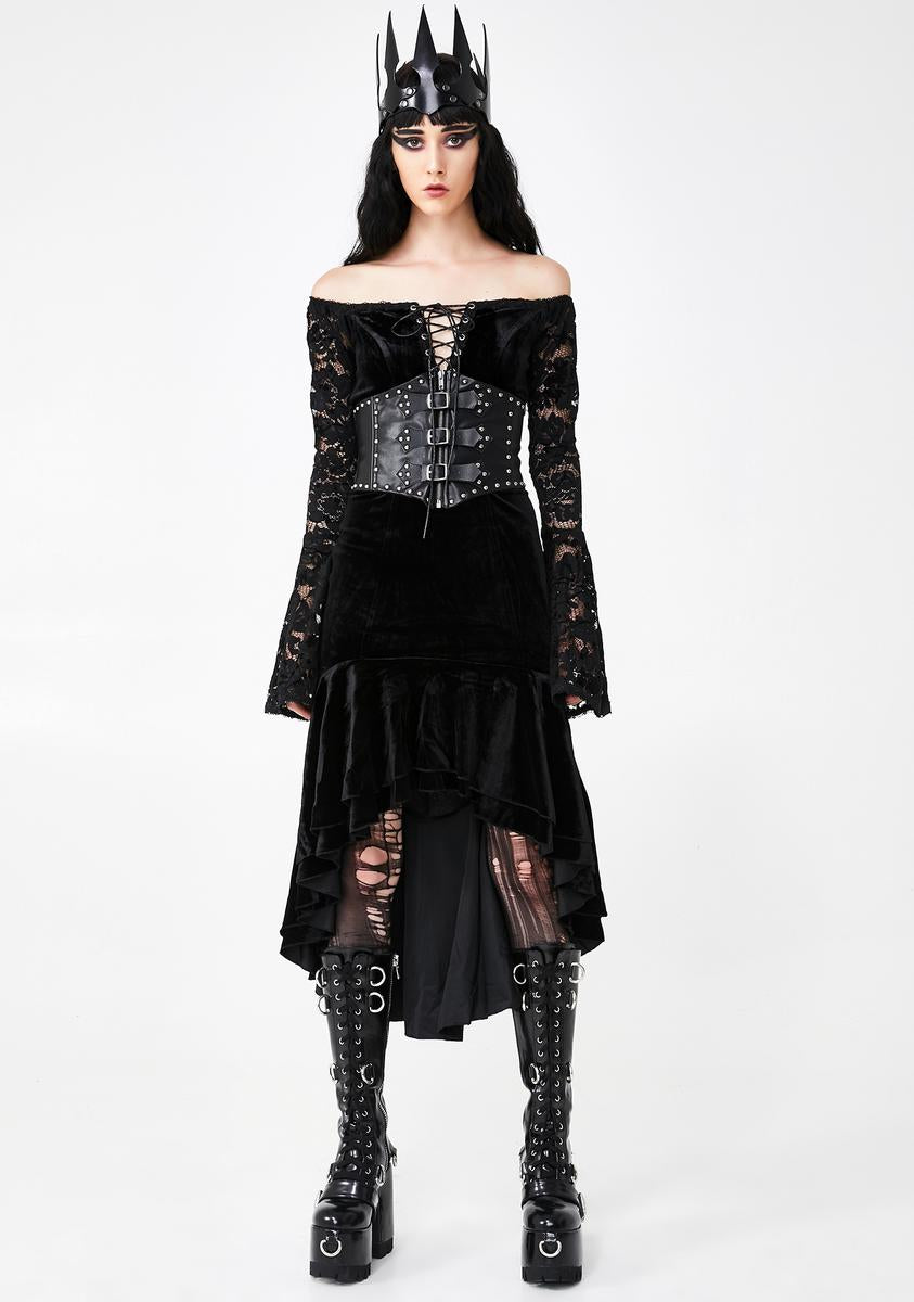 Punk Rave Gothic Velvet Lace Dress – Dolls Kill