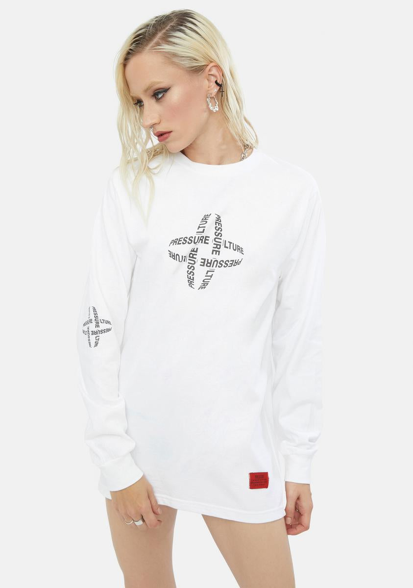 Beta White Center Long Sleeve Tee Pressure Clothes,All Products : American Fashion Style Bags On Sale