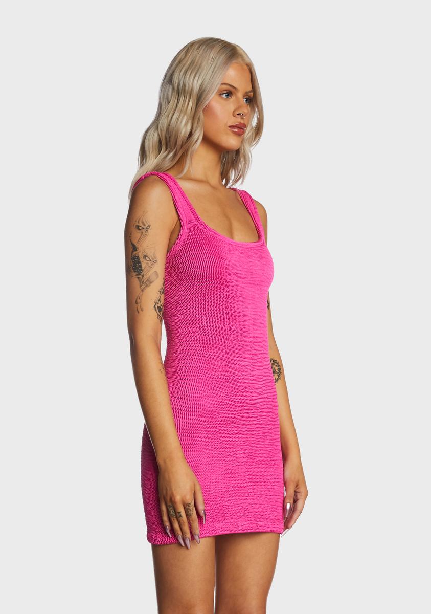 Kiki Riki Ribbed Bodycon Mini Dress - Pink Dolls Kill Kiki Riki Ribbed Bodycon Mini Dress - Pink Dolls Kill