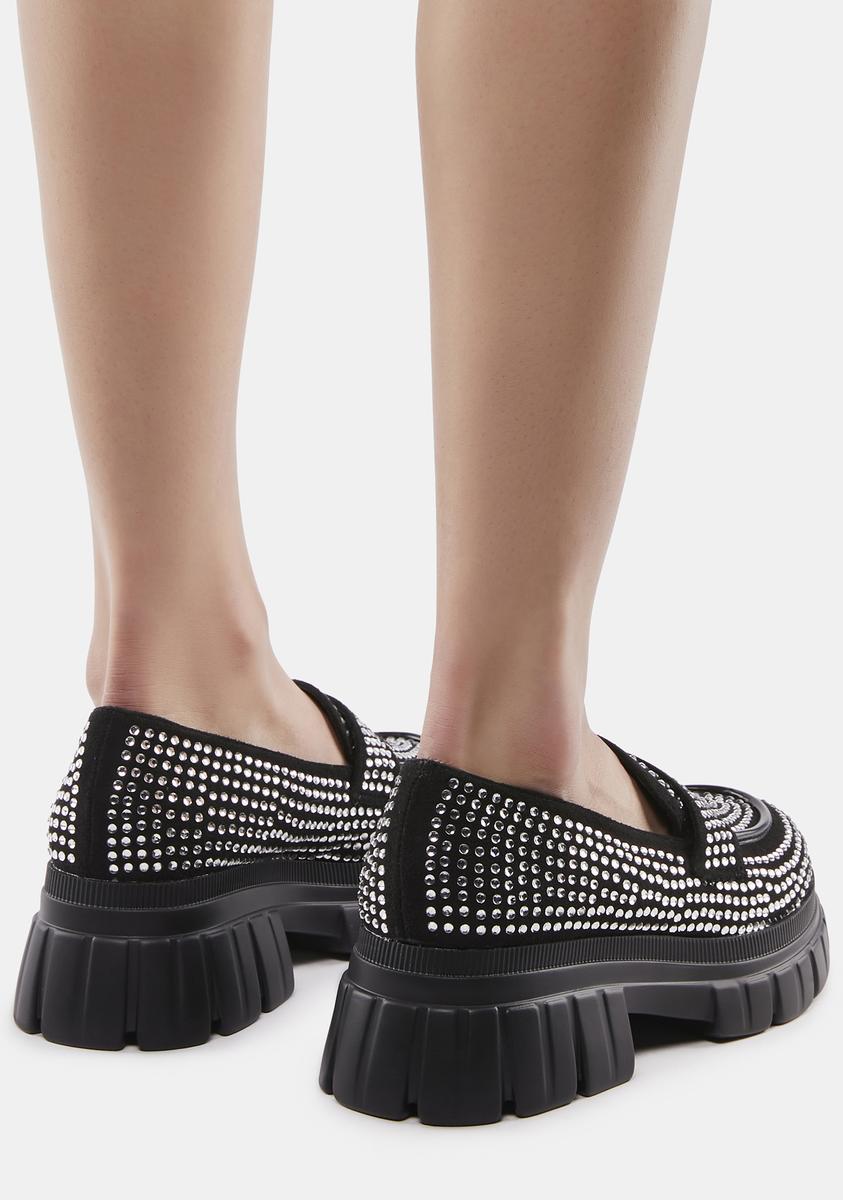 Studded Platform Oxford Loafers - Black â Dolls Kill