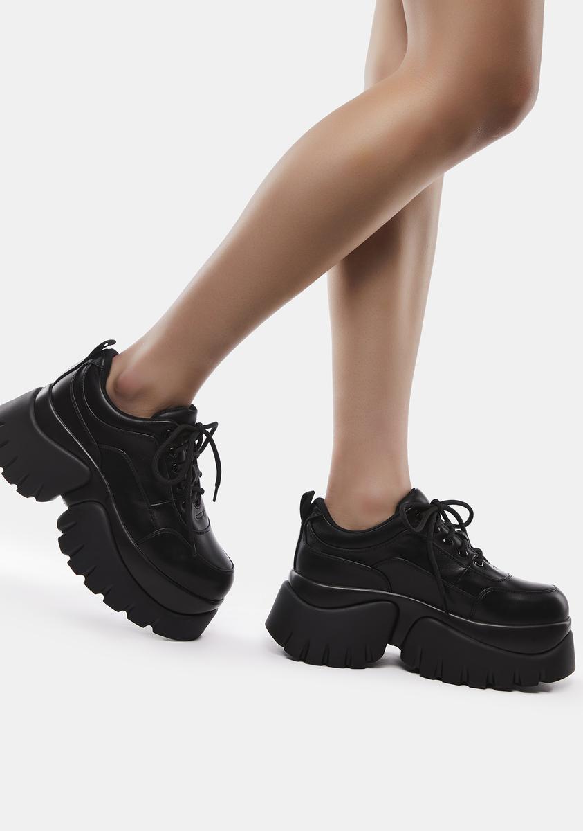 Koi Footwear Chunky Platform Sneakers - Black â Dolls Kill