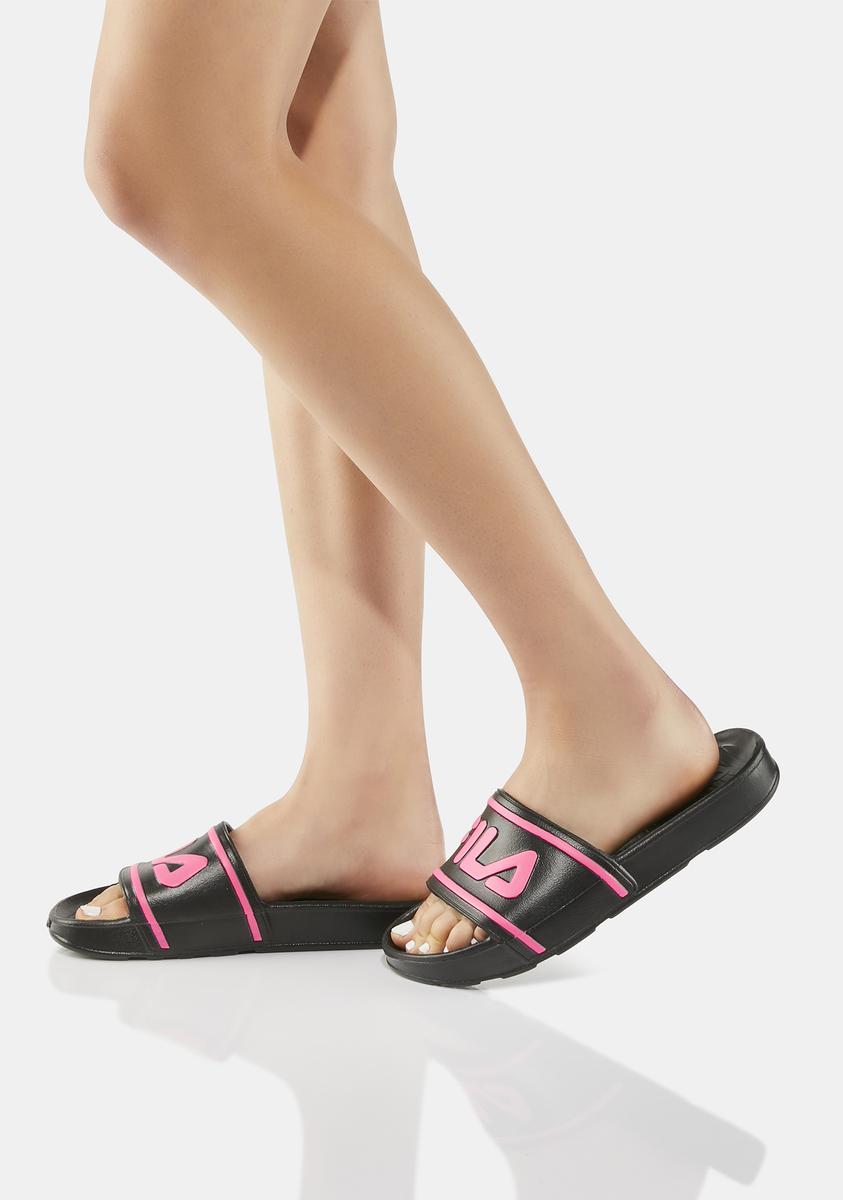 fila pink sandals