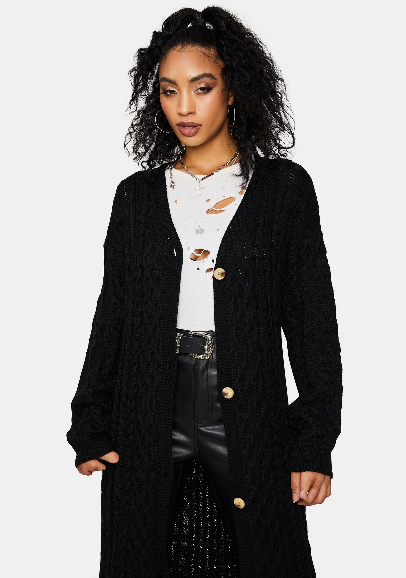 Cuffed Season Long Cardigan – Dolls Kill