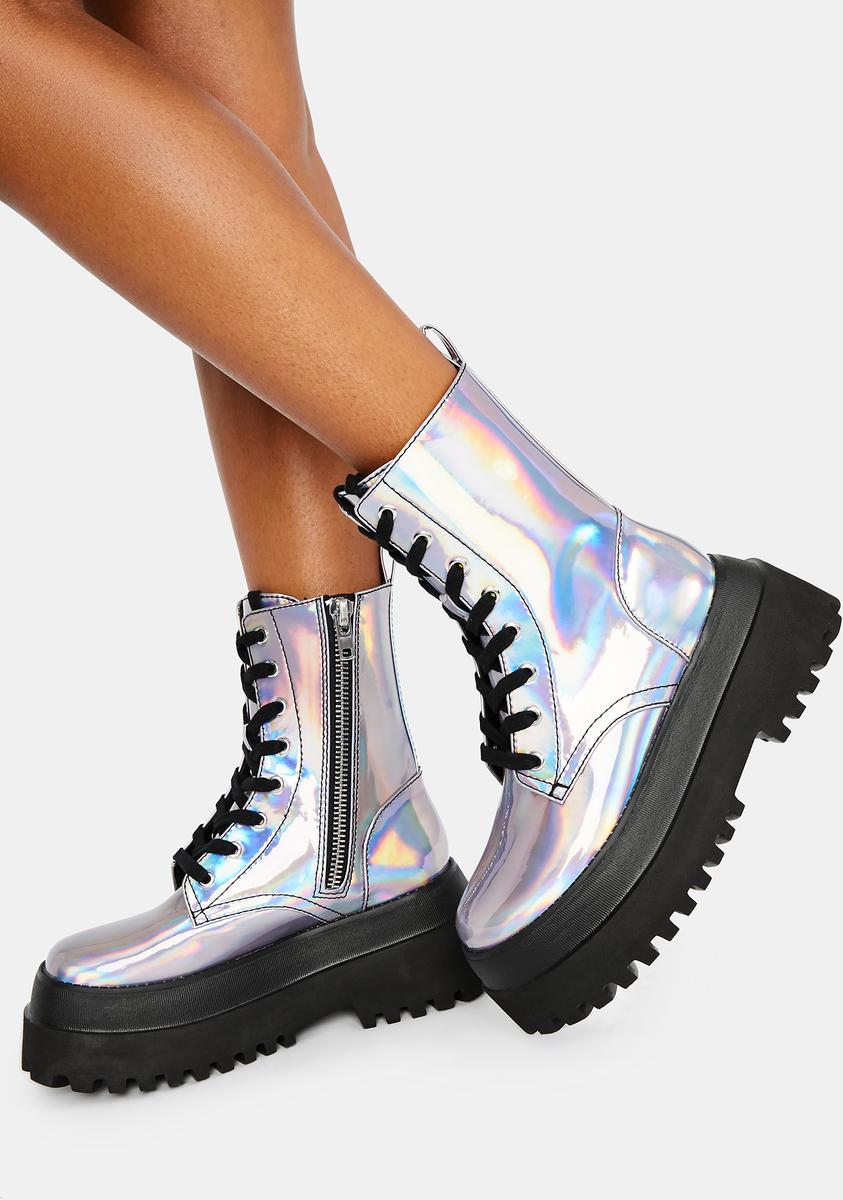 holographic combat boots