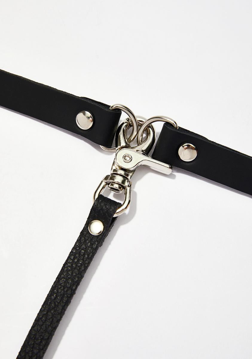 New Chain Leash Choker with Buckle Closure main image 0