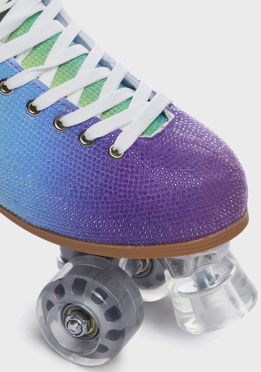 Lace Up Roller Skates Rainbow Rhinestone Dolls Kill