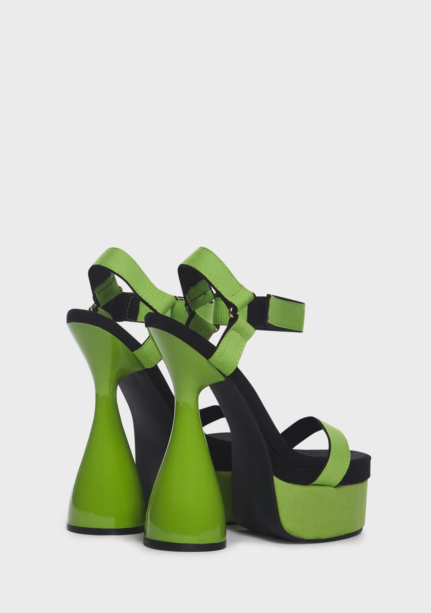 platform green heels