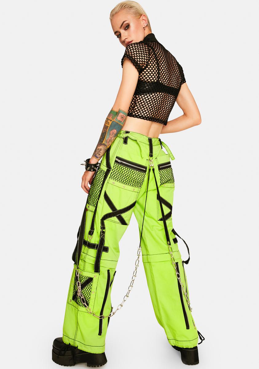 ブランド通販サイトをすべて Tripp NYC Neon Wide Leg Net Cargo Bondage Pants – Dolls Kill ウエア、装備（子ども用）