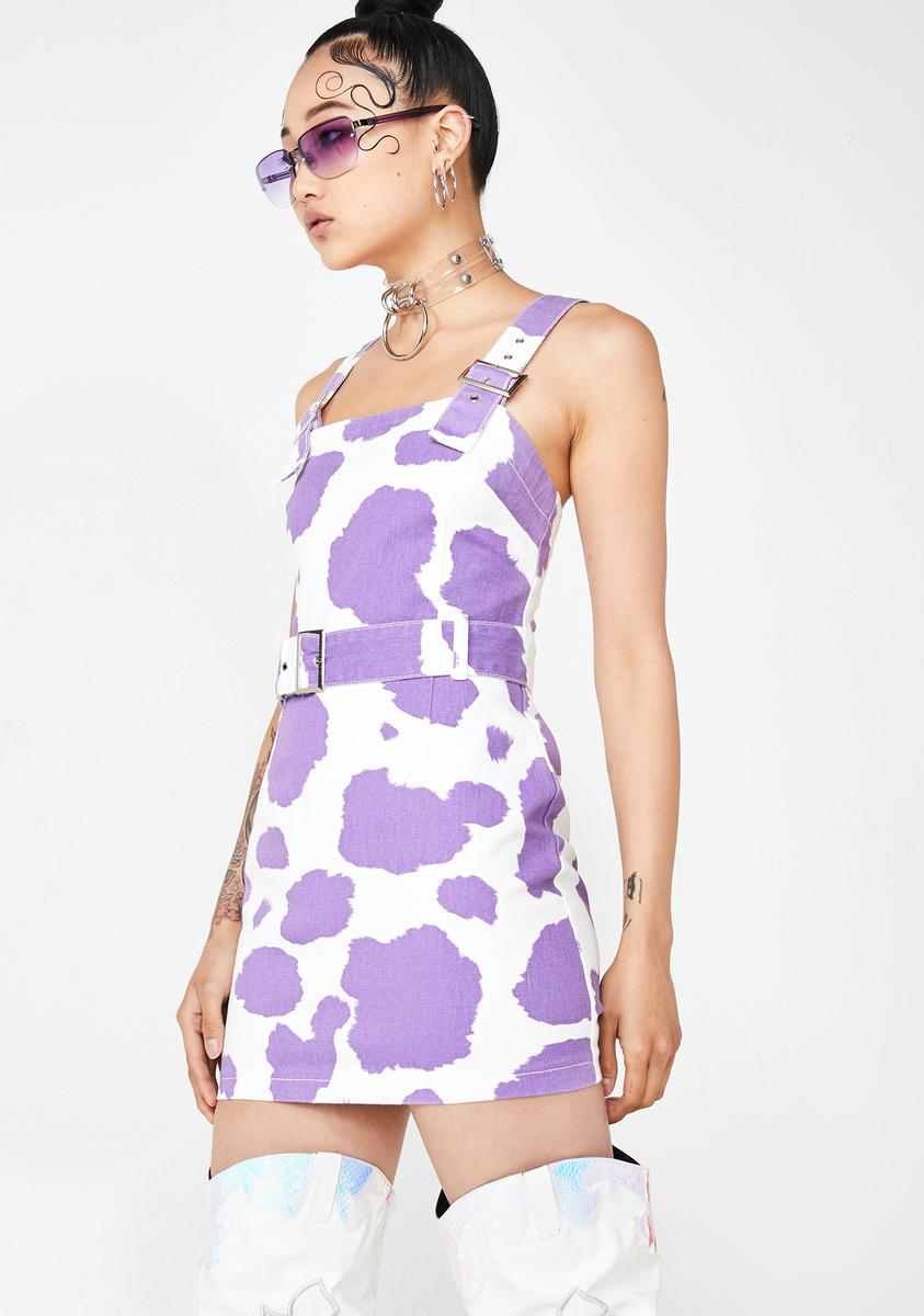 Jaded London Denim Cow Print Mini Dress – Dolls Kill