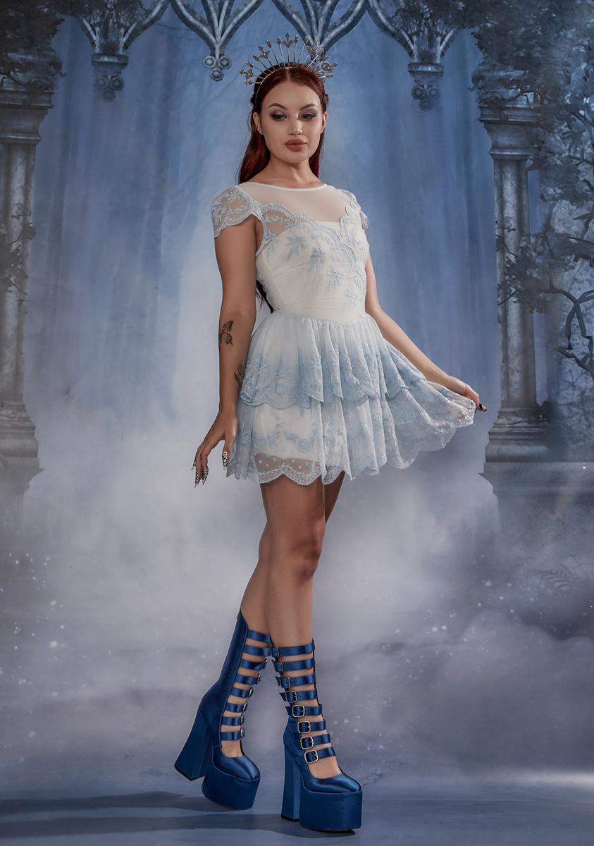 dolls kill tea party dress Midnight Twisted Tea Party Lace Dress