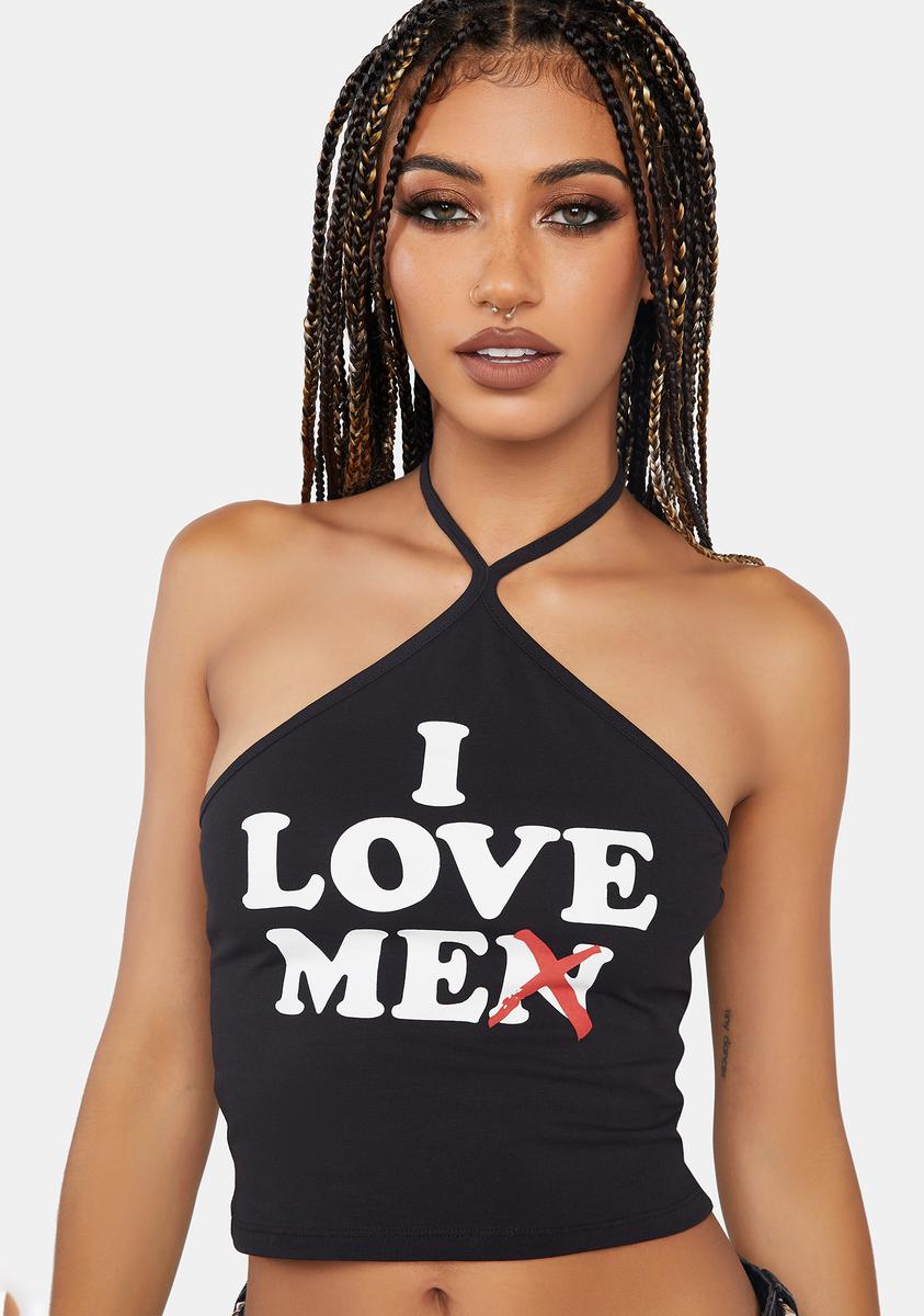 I Love Me Halter Crop Top NGOrder,Specials : American Fashion Style Bags On Sale
