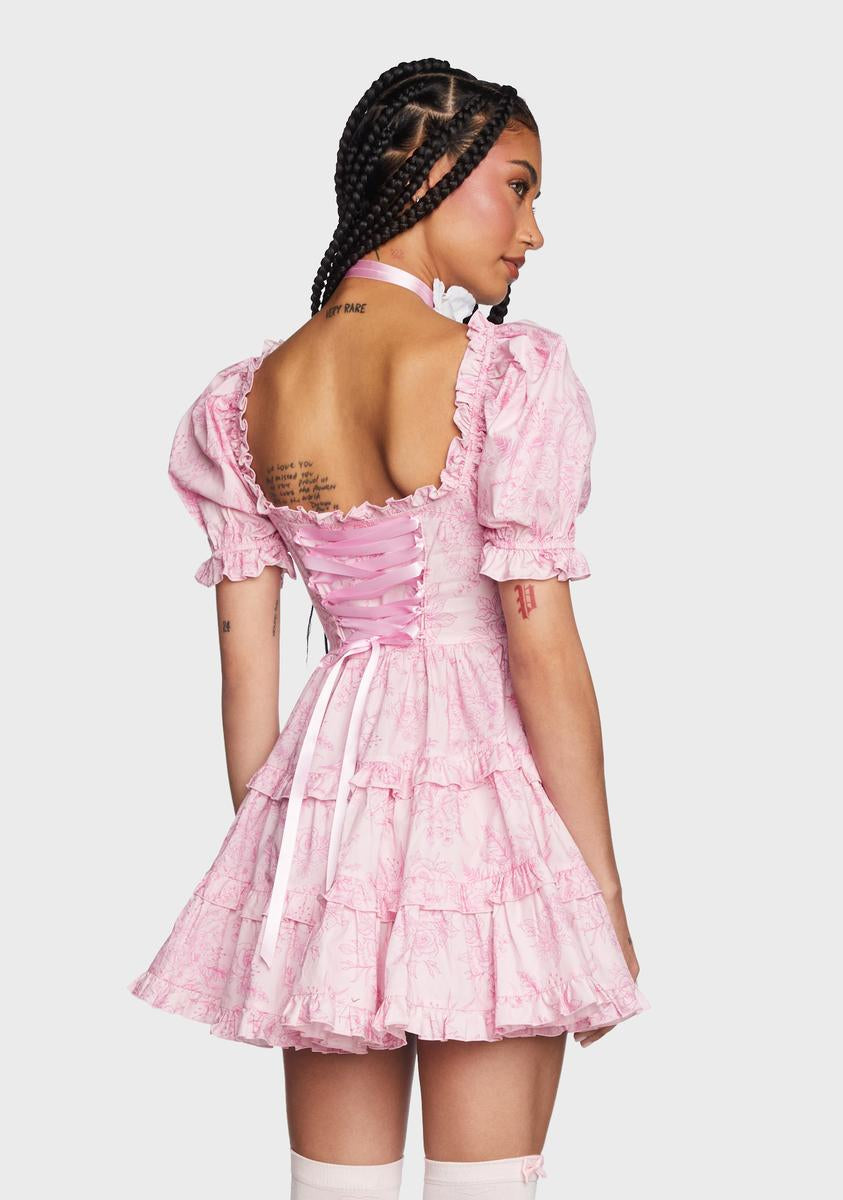 dolls kill pink dress Sugar Thrillz Taffeta Corset cuz strut your stuff Womens Sexy Valentines Day Lace