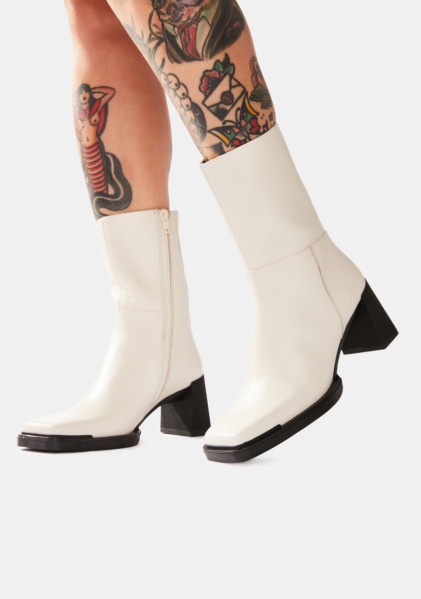 VAGABOND White Edwina Leather Boots – Dolls