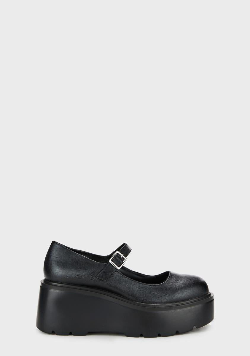 Platform Wedge Mary Janes Black Dolls Kill