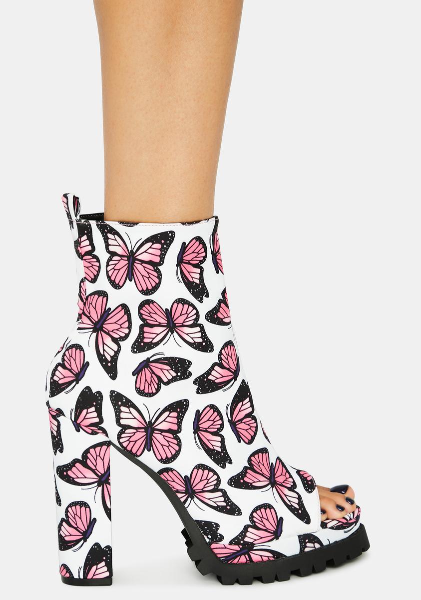 Butterfly Downtown Dive Peep Toe Heels,All Products : American Fashion Style Bags On Sale