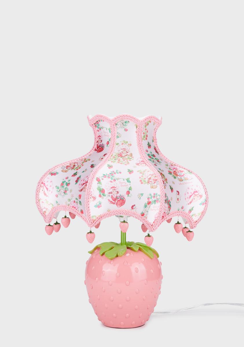 Dolls Kill x Strawberry Shortcake Printed Charm Shade Table Lamp - Pink