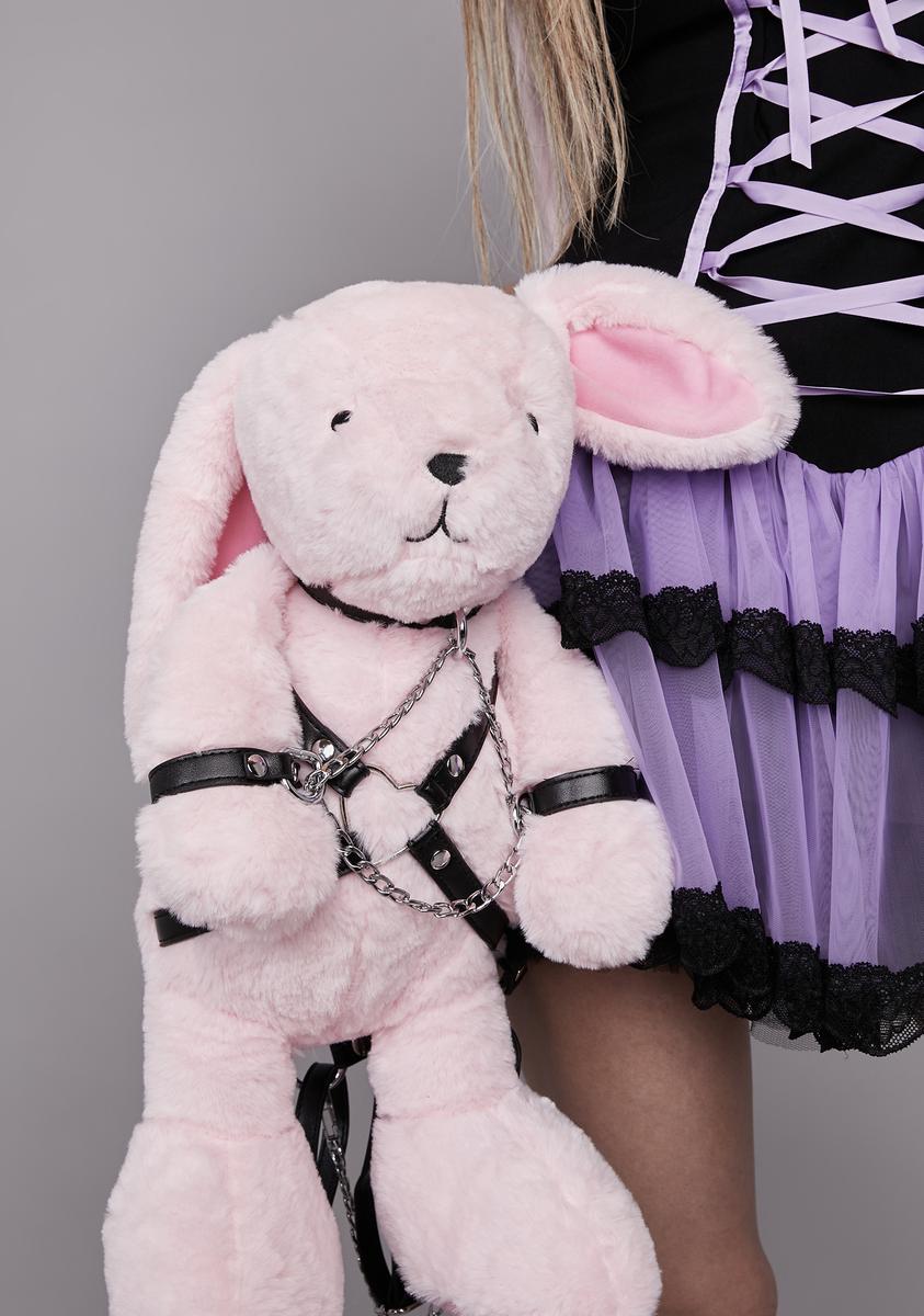 Widow Fuzzy Harness Bunny Backpack - Black