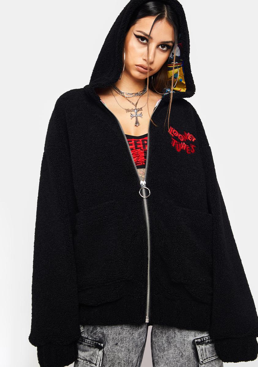 Dolls Kill X Looney Tunes Wile E Coyote Embroidered Hoodie