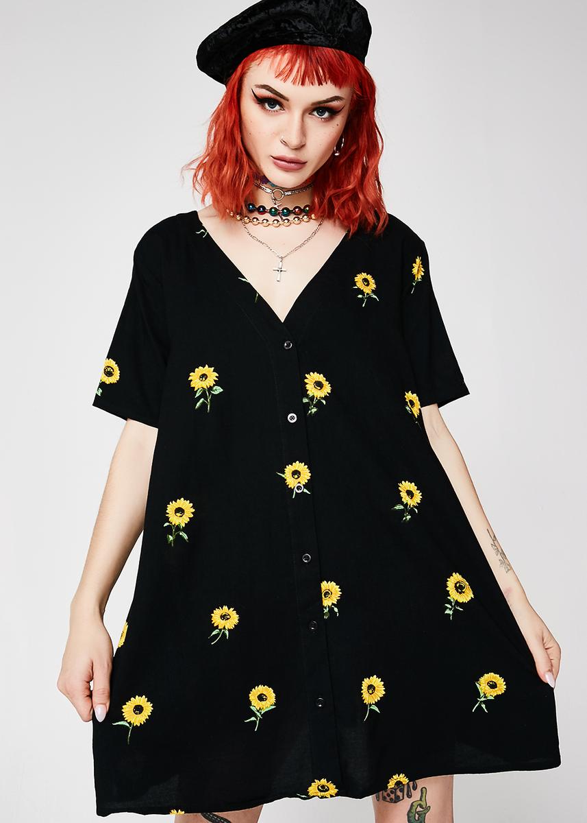 Motel Ditsy Sunflower Crosena Babydoll Dress – Dolls Kill
