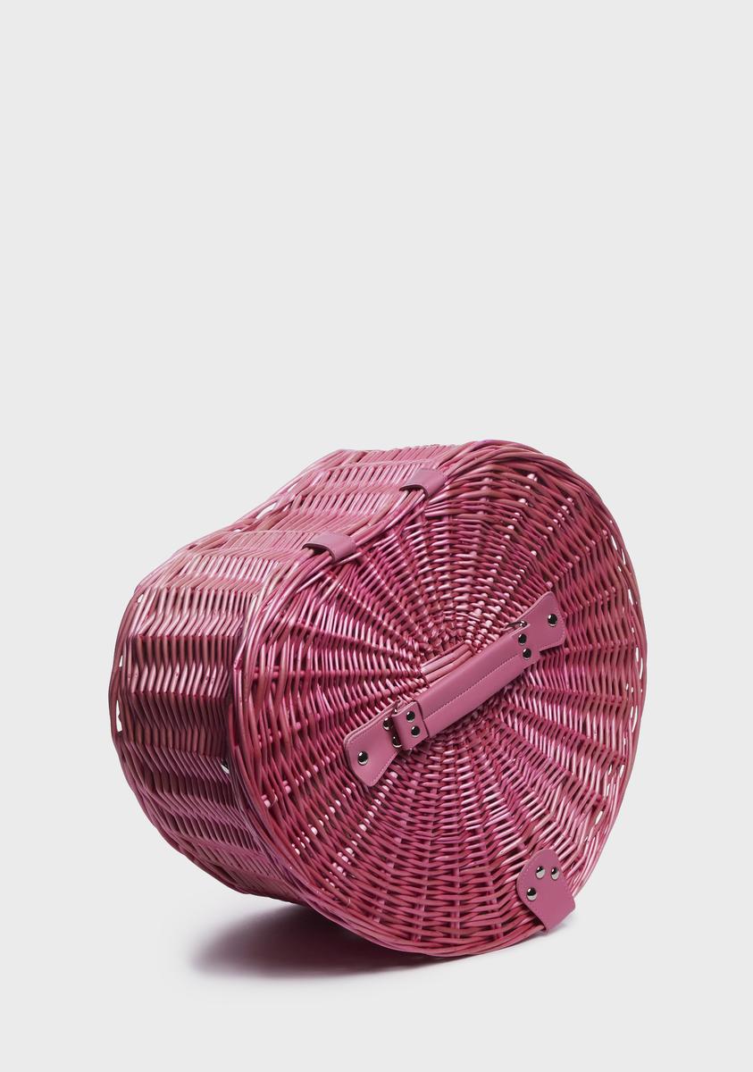 Dolls Home Heart Picnic Basket With Cutlery Set PinkNN Dolls Kill