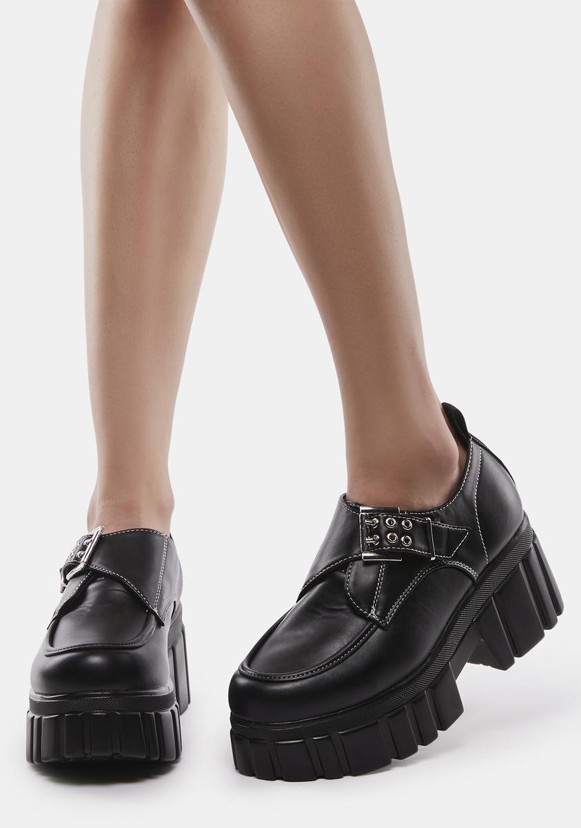 Koi Footwear Platform Buckle Creepers Black Dolls Kill