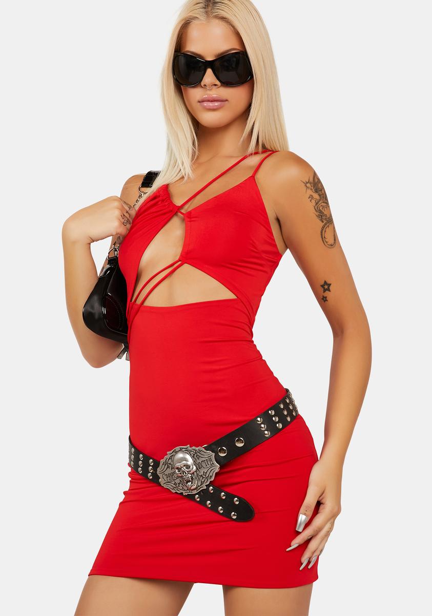 dolls kill cut out dress Darker Wavs Cut Out Lace Up Dress With Detachable Shrug