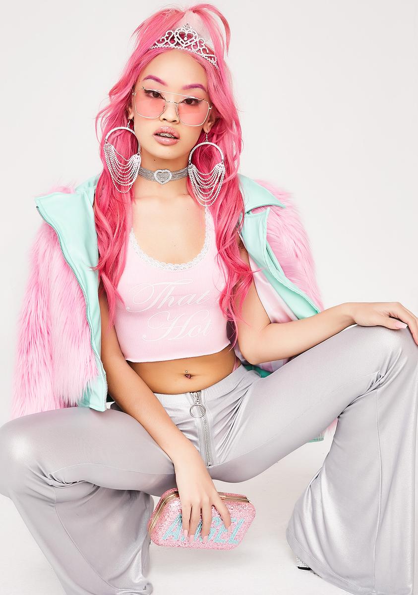 Sugar Thrillz That'z Hot Lace-Up Crop Top – Dolls Kill