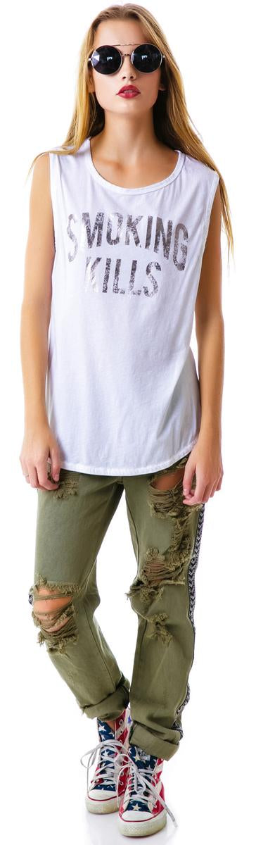 Smoking Kills Sleeveless Tee Chaser,New Products : American Fashion Style Bags On Sale