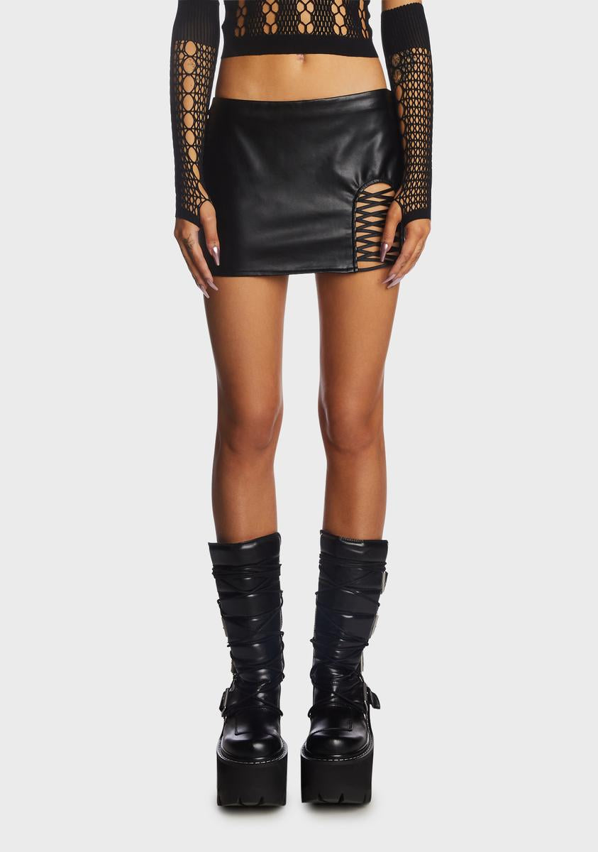 Alzir Vegan Leather Skirt THE KRIPT,All Products : American Fashion Style Bags On Sale