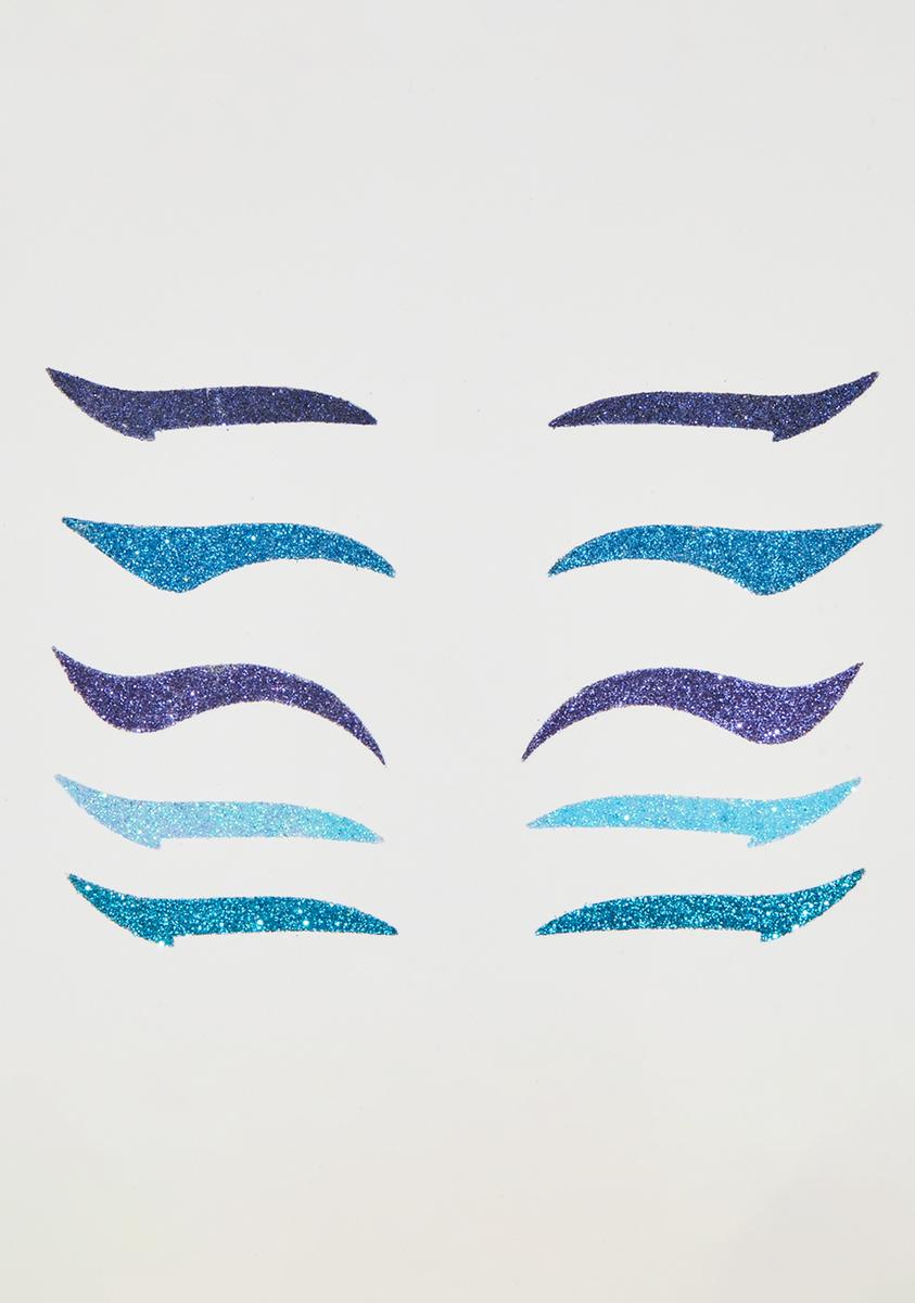 Five Blue Sparkly Eyeliner Sticker Pack Dolls Kill
