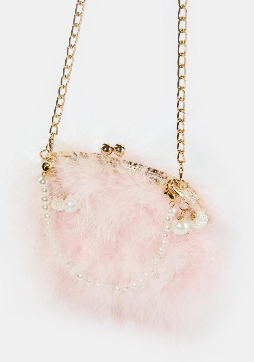 That Fuzzy Feeling Crossbody Top Handle Handbag - Pink – Dolls Kill