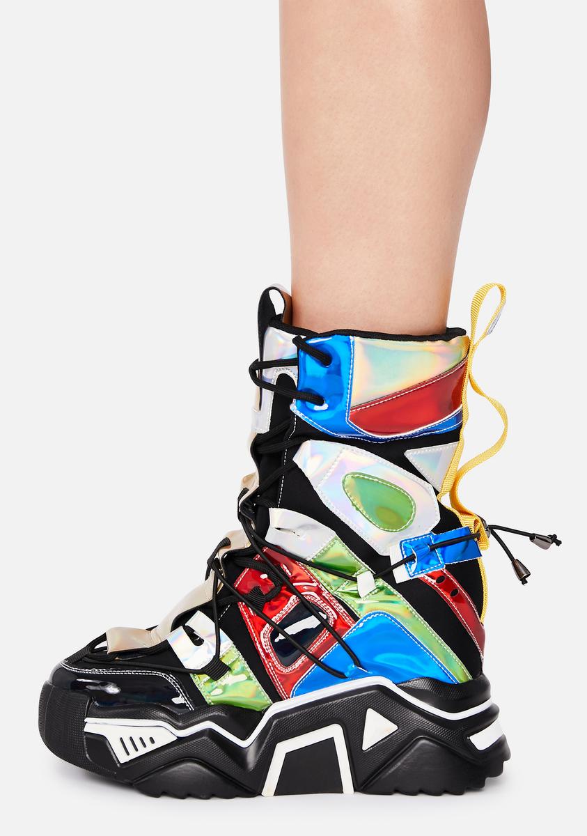 Black Holographic Game Changer Ankle Boots Anthony Wang,All Products : American Fashion Style Bags On Sale
