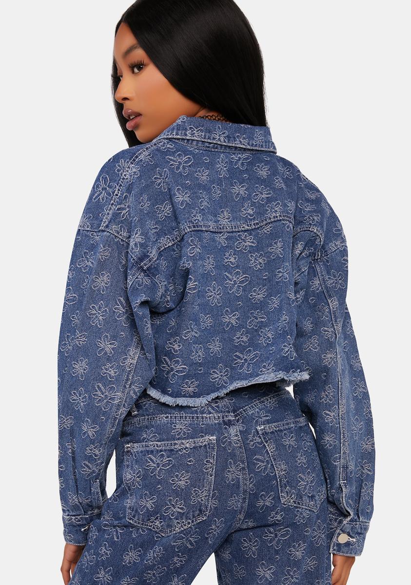 The Thrifty Hippy Store Plugg Ultra Cropped Denim Jacket (M)