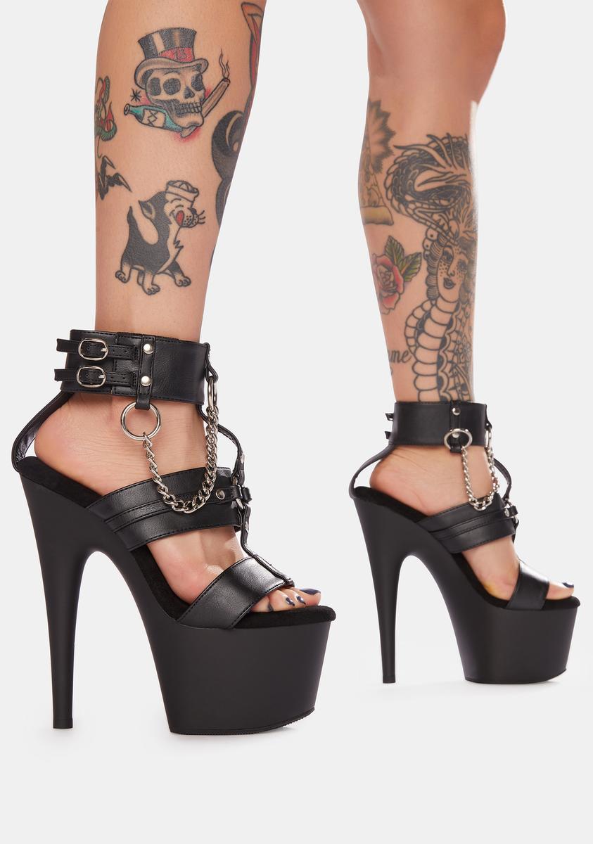 Losin' Control Chain Platform Heels