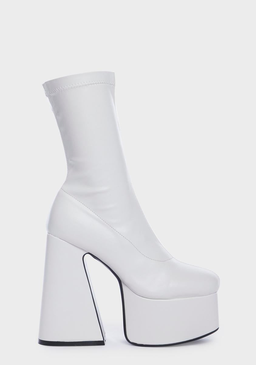 White Over It Platform Sock Boots Lamoda,New Products : American Fashion Style Bags On Sale