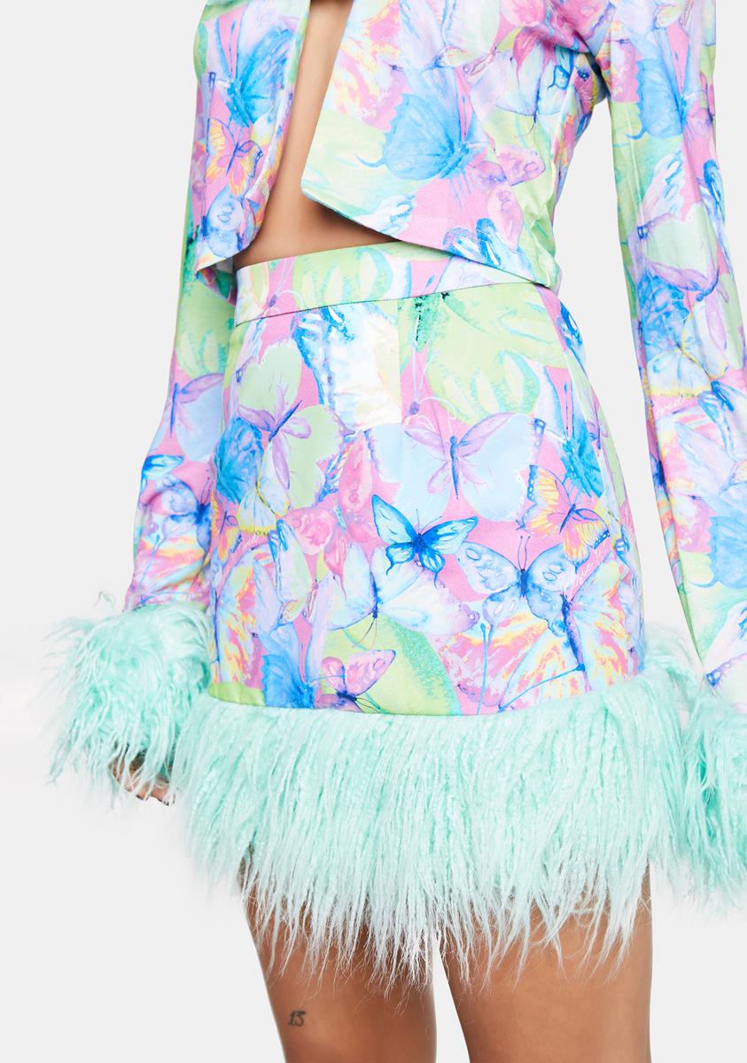 Metamorphosis Fur Trim A-Line Mini Skirt Elsie & Fred,New Products : American Fashion Style Bags On Sale