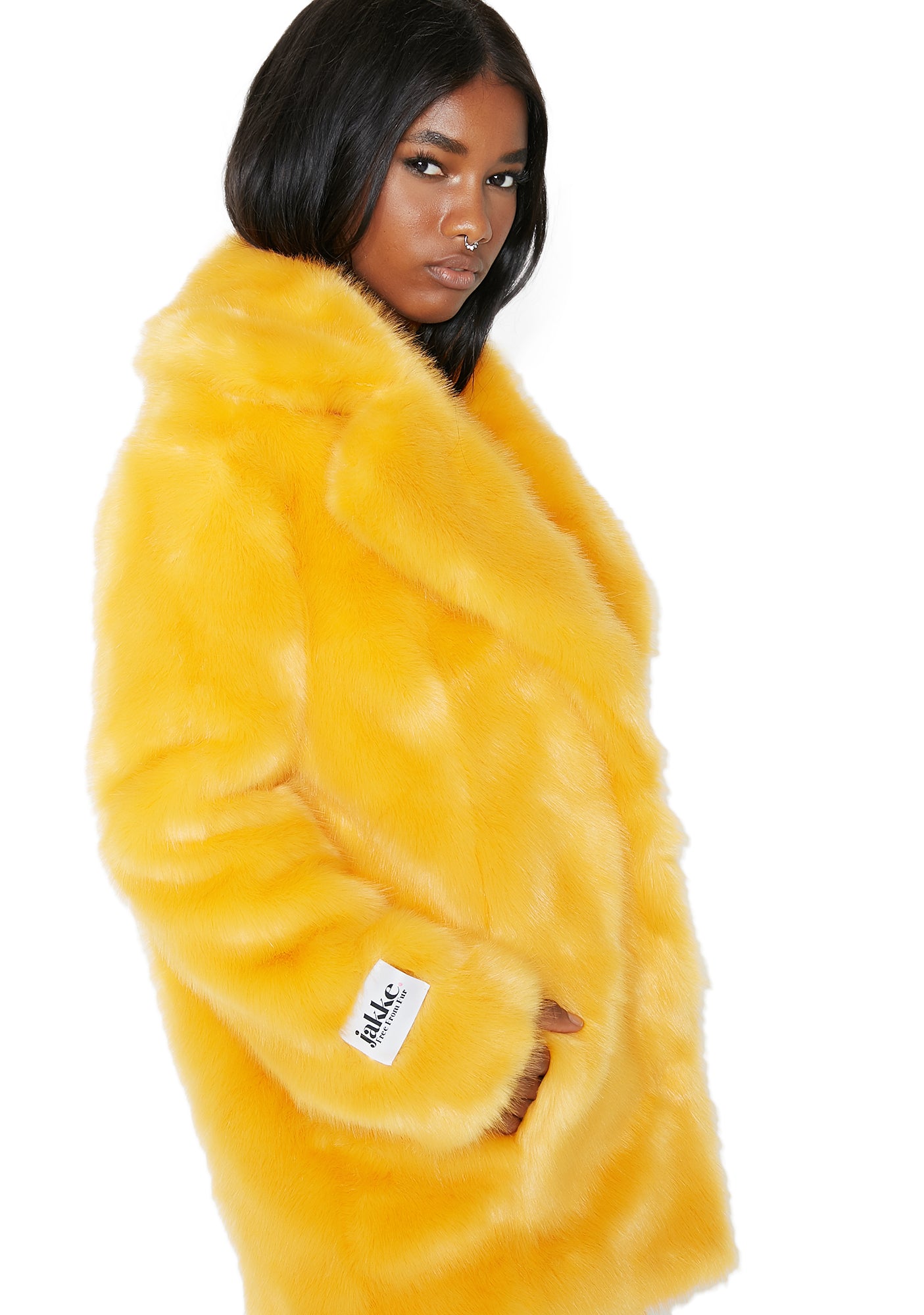 Heather Fuzzy Faux Fur Coat – Dolls Kill