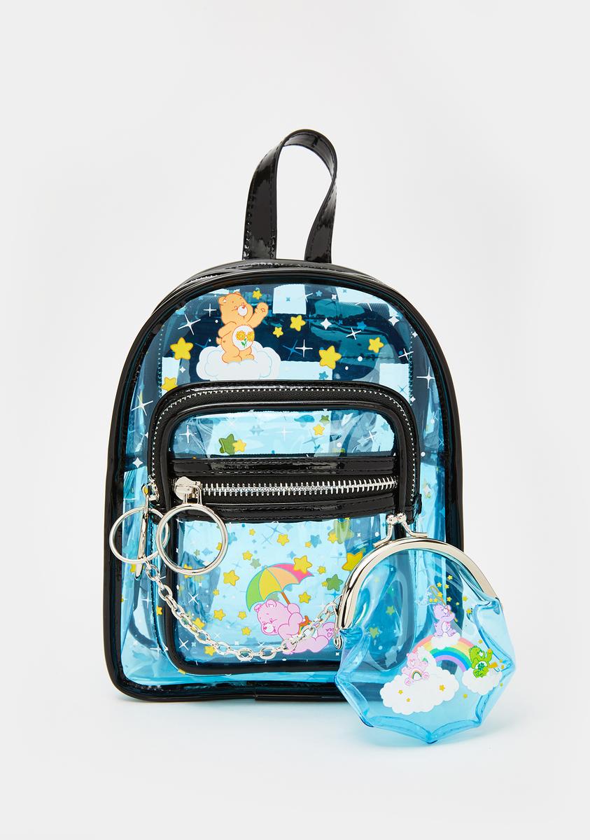 Dolls Kill x Care Bears Clear Mini Backpack Coin Purse Set