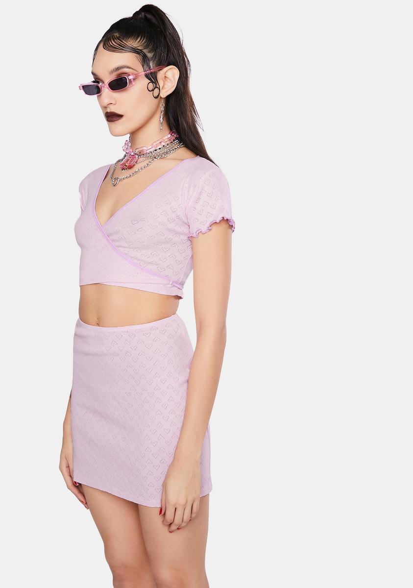 Jaded London Pink Heart Cut Out Jersey Wrap Top – Dolls Kill