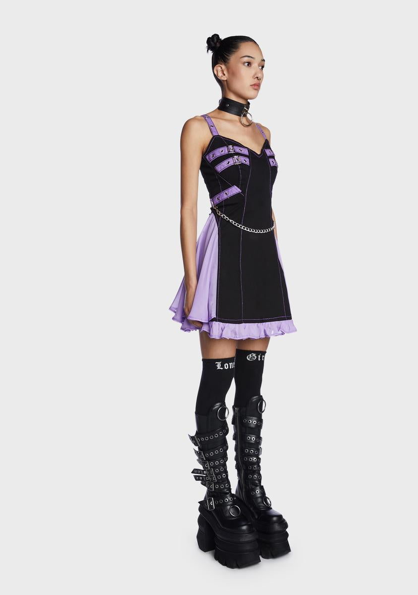 Tripp NYC Chiffon Trim Pleated Mini Dress