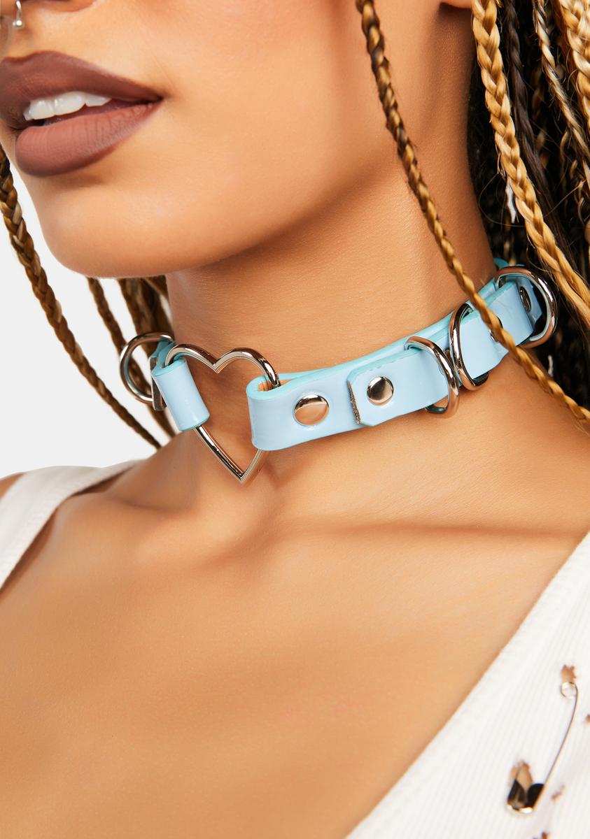 Light Blue Heart Ring Choker Funk Plus,Specials : American Fashion Style Bags On Sale Light Blue Heart Ring Choker Funk Plus,Specials : American Fashion Style Bags On Sale