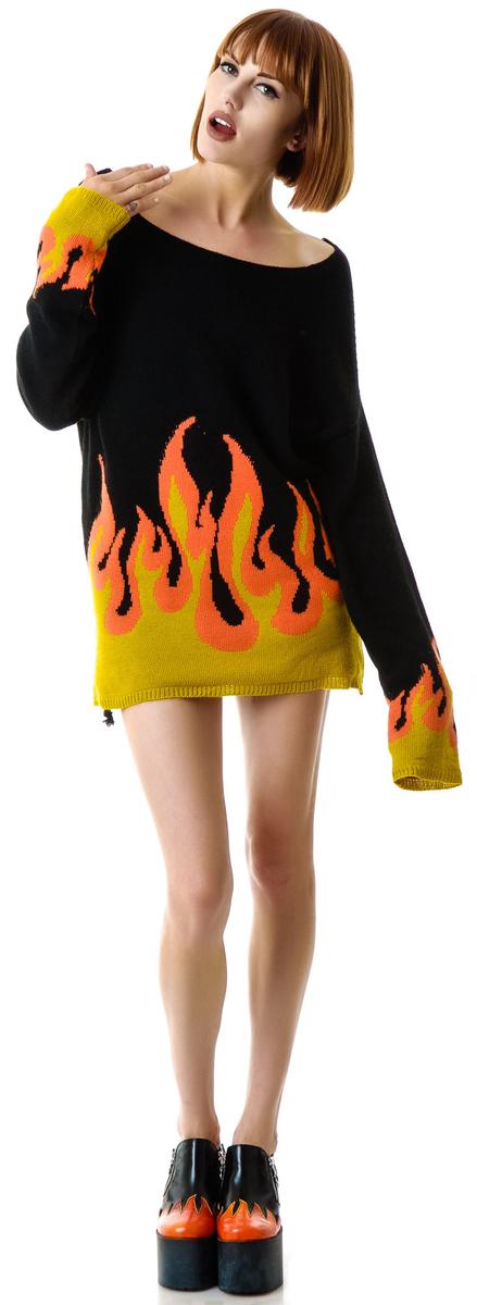 Turn Or Burn Sweater UNIF,New Products : American Fashion Style Bags On Sale