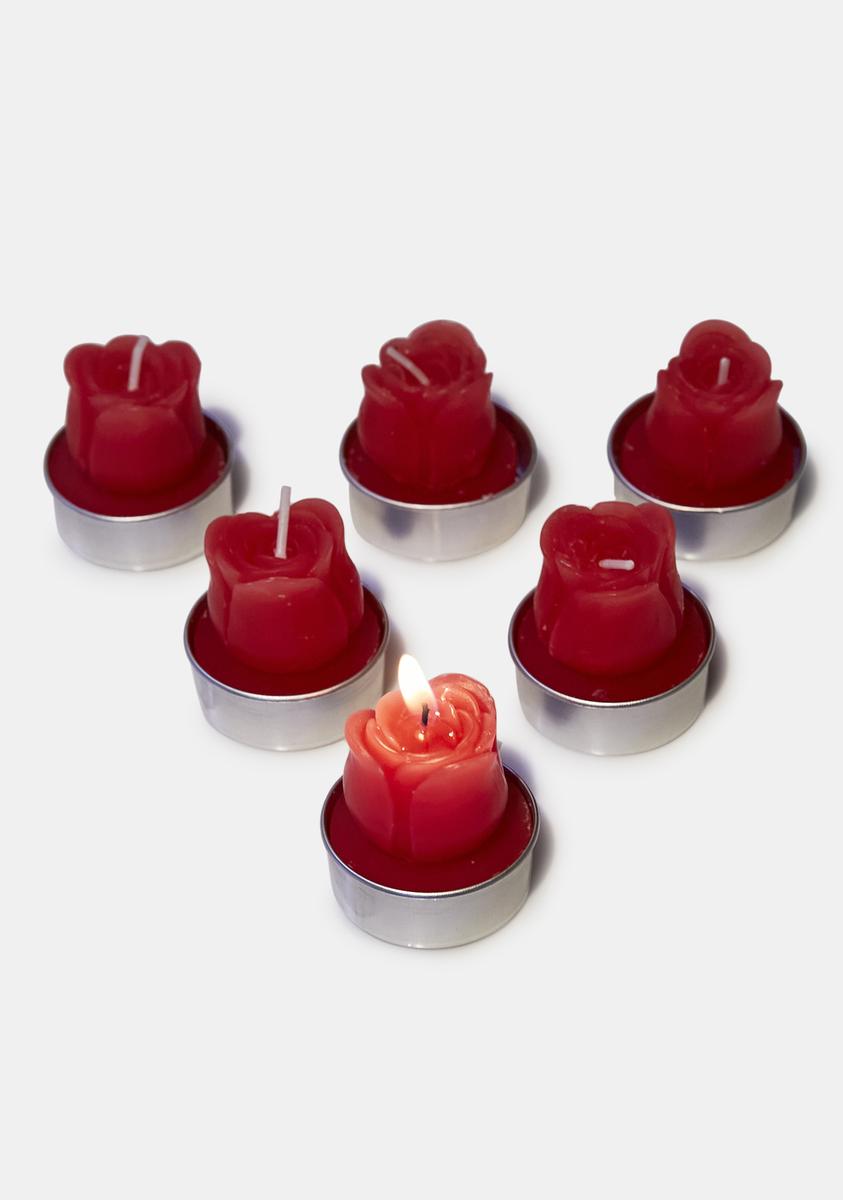 Rose Tea Light Candle Set Red Dolls Kill